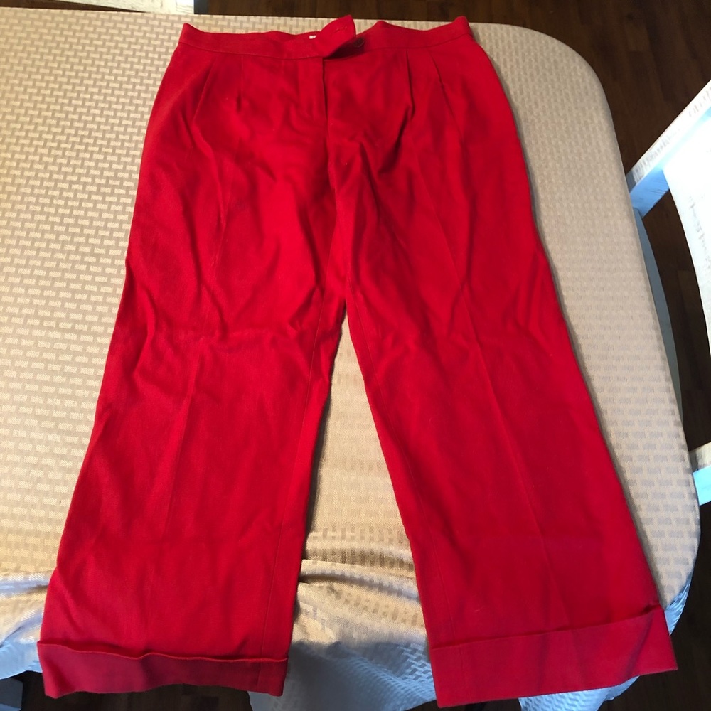 moschino red trousers